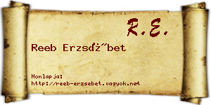 Reeb Erzsébet névjegykártya